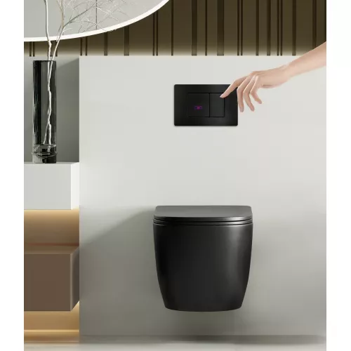 Кнопка смыва сенсорная ABBER AC0122SMB черная матовая, Выбрать цвет: Черный матовый, изображение 2