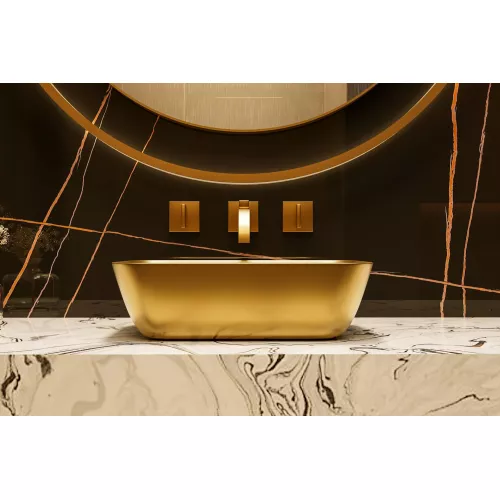 Раковина накладная ABBER Rechteck AC2200MMG золото матовое, Выбрать цвет: Золото матовое, изображение 3