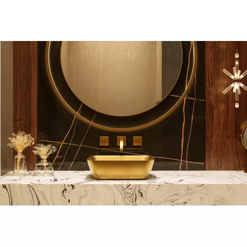 Раковина накладная ABBER Rechteck AC2200MMG золото матовое, Выбрать цвет: Золото матовое, изображение 4