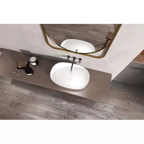 Раковина накладная ABBER Stein AS2633 белая матовая, изображение 2