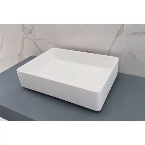 Раковина накладная ABBER Stein AS2634 белая матовая, изображение 5