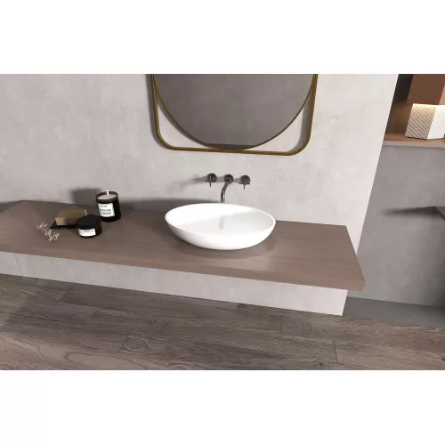 Раковина накладная ABBER Stein AS2635 белая матовая, изображение 2