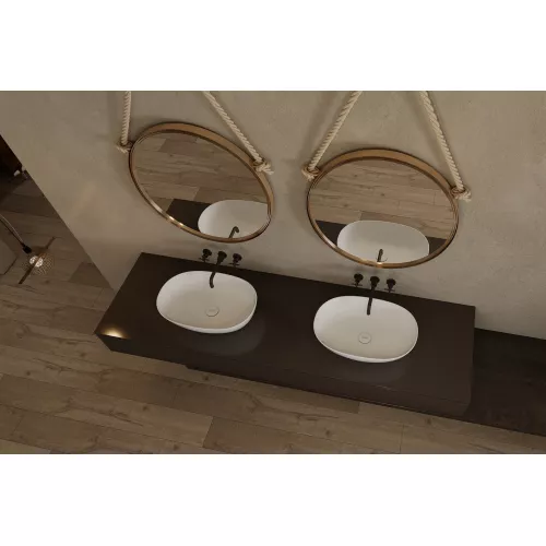 Раковина накладная ABBER Stein AS2636 белая матовая, изображение 4