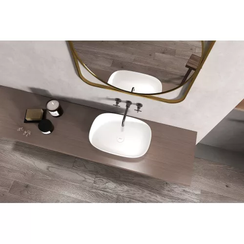 Раковина накладная ABBER Stein AS2637 белая матовая, изображение 4