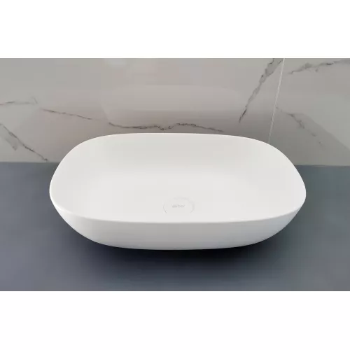 Раковина накладная ABBER Stein AS2637 белая матовая, изображение 5