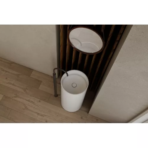 Раковина отдельностоящая ABBER Stein AS2516 белая матовая, изображение 3