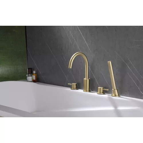 Смеситель ABBER Wasser Kreis AF8113G на борт ванны, золото матовое, Выбрать цвет: Золото, изображение 2