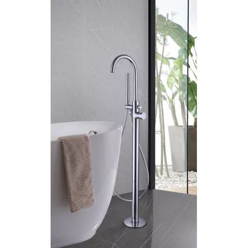 Смеситель ABBER Wasser Kreis AF8115N напольный для ванны, хром, Выбрать цвет: Хром, изображение 2