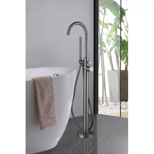 Смеситель ABBER Wasser Kreis AF8115NG напольный для ванны, никель, Выбрать цвет: Никель, изображение 2