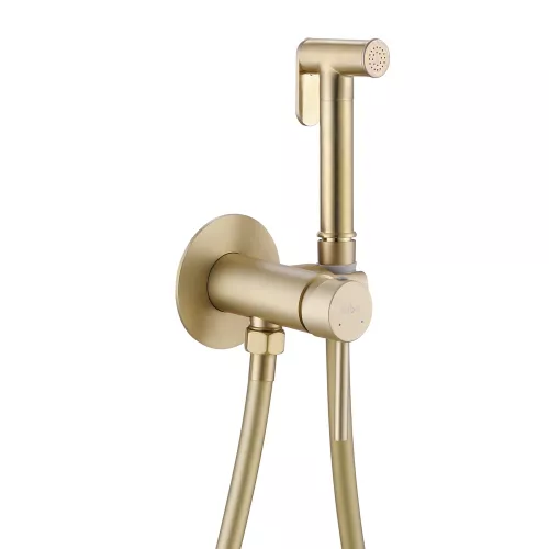 Смеситель ABBER Wasser Kreis AF8125G с гигиеническим душем, золото матовое, Выбрать цвет: Золото матовое