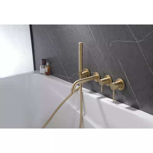 Смеситель ABBER Wasser Kreis AF8130G для ванны скрытого монтажа, золото матовое, Выбрать цвет: Золото матовое, изображение 3