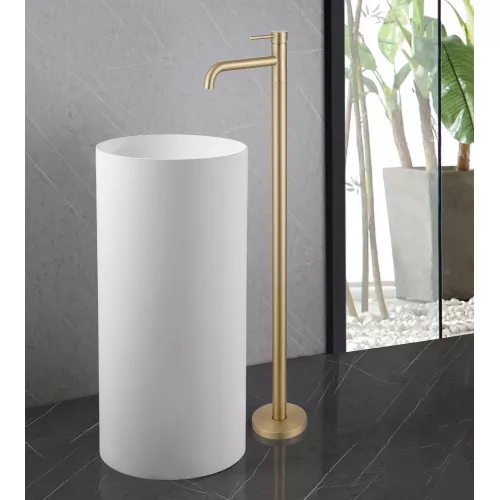 Смеситель ABBER Wasser Kreis AF8140G напольный для раковины, золото матовое, Выбрать цвет: Золото матовое, изображение 2