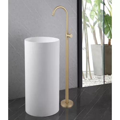 Смеситель ABBER Wasser Kreis AF8141G напольный для раковины, золото матовое, Выбрать цвет: Золото матовое, изображение 2