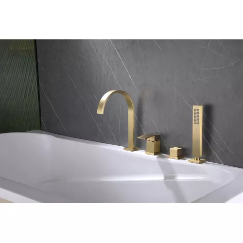 Смеситель ABBER Wasserfall AF8613G на борт ванны, золото матовое, Выбрать цвет: Золото, изображение 2