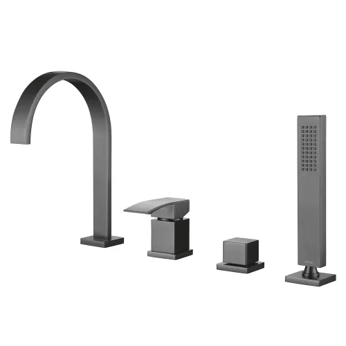 Смеситель ABBER Wasserfall AF8613NG на борт ванны, никель, Выбрать цвет: Никель