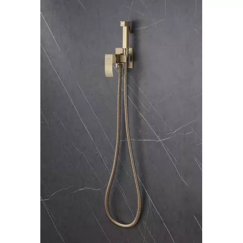 Смеситель ABBER Wasserfall AF8625G с гигиеническим душем, золото матовое, Выбрать цвет: Золото матовое, изображение 3