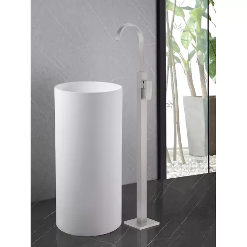 Смеситель ABBER Wasserfall AF8640SP напольный для раковины, сатин, Выбрать цвет: Сатин, изображение 2