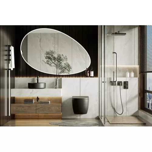 Унитаз ABBER Bequem AC1100TMB подвесной черный матовый, безободковый, смыв торнадо, Выбрать цвет: Черный, изображение 5