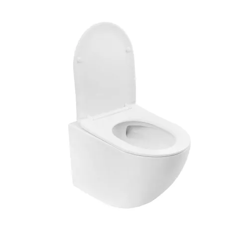 Унитаз ABBER Bequem AC1100TMW подвесной белый матовый, безободковый, смыв торнадо, Выбрать цвет: Белый, изображение 3