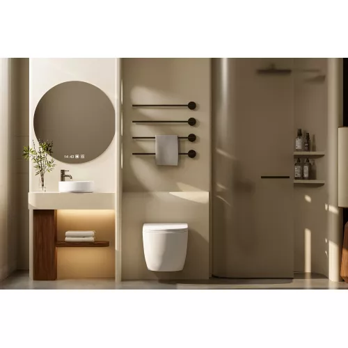 Унитаз ABBER Bequem AC1100TMW подвесной белый матовый, безободковый, смыв торнадо, Выбрать цвет: Белый, изображение 6