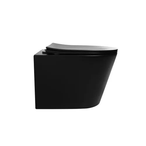 Унитаз ABBER Bequem AC1102TMB подвесной черный матовый, безободковый, смыв торнадо, Выбрать цвет: Черный, изображение 2