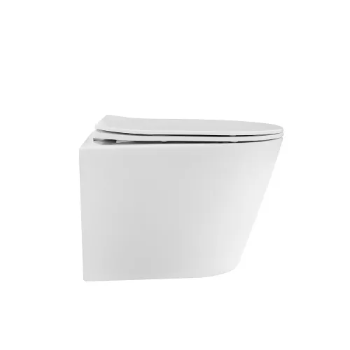 Унитаз ABBER Bequem AC1102TMW подвесной белый матовый, безободковый, смыв торнадо, Выбрать цвет: Белый, изображение 2