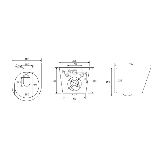 Унитаз ABBER Bequem AC1102TMG подвесной серый матовый, безободковый, смыв торнадо, Выбрать цвет: серый, изображение 9