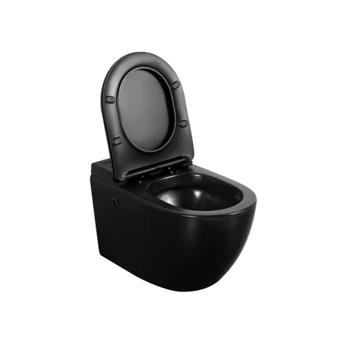 Унитаз ABBER Bequem AC1108PMB подвесной черный матовый с импульсным смывом, изображение 3