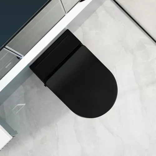 Унитаз ABBER Bequem AC1108PMB подвесной черный матовый с импульсным смывом, изображение 7