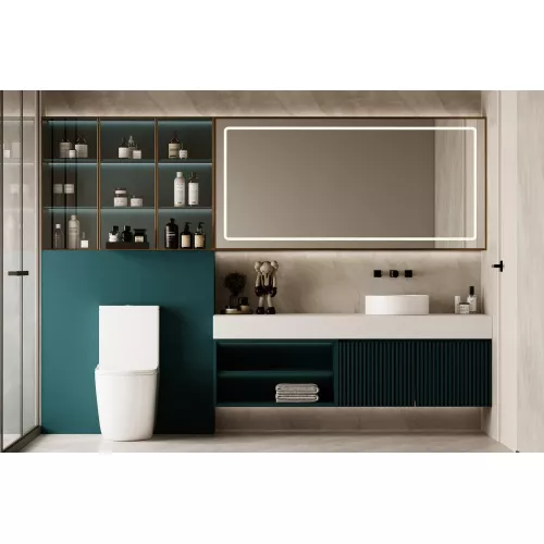 Унитаз ABBER Bequem AC1110T компакт белый, безободковый, смыв торнадо, изображение 7