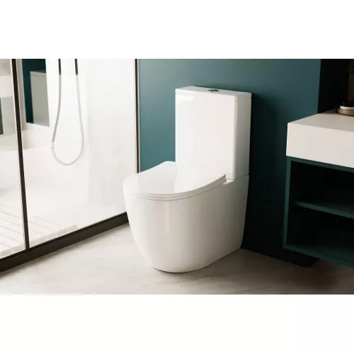 Унитаз ABBER Bequem AC1110T компакт белый, безободковый, смыв торнадо, изображение 8