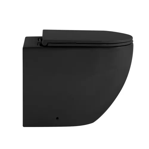 Унитаз ABBER Bequem AC1111TMB приставной черный матовый, безободковый, смыв торнадо, Выбрать цвет: Черный, изображение 2