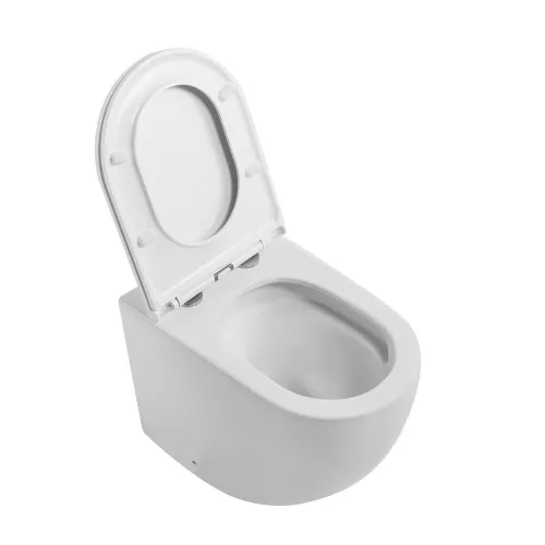 Унитаз ABBER Bequem AC1111TMW приставной белый матовый, безободковый, смыв торнадо, Выбрать цвет: Белый, изображение 2