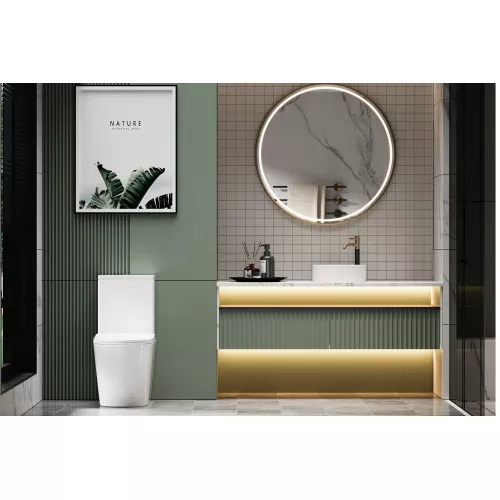 Унитаз ABBER Bequem AC1112T компакт белый, безободковый, смыв торнадо, изображение 3