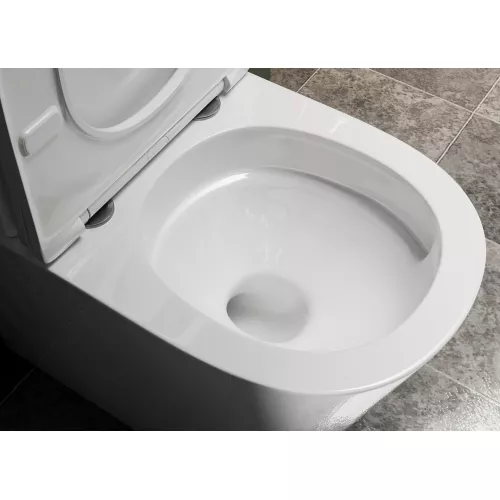 Унитаз ABBER Bequem AC1112T компакт белый, безободковый, смыв торнадо, изображение 4