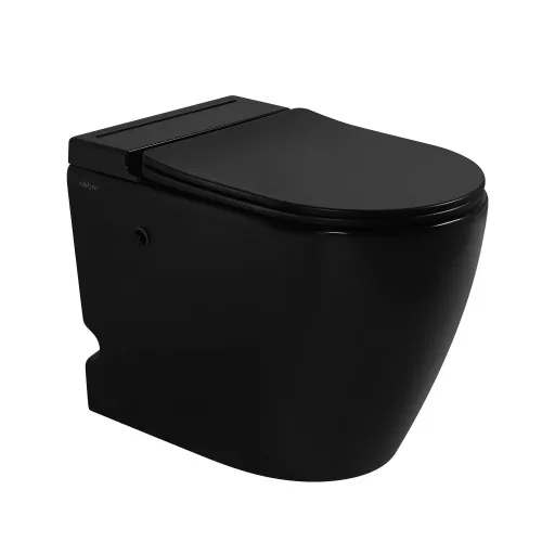 Унитаз ABBER Bequem AC1115PMB приставной черный матовый с импульсным смывом