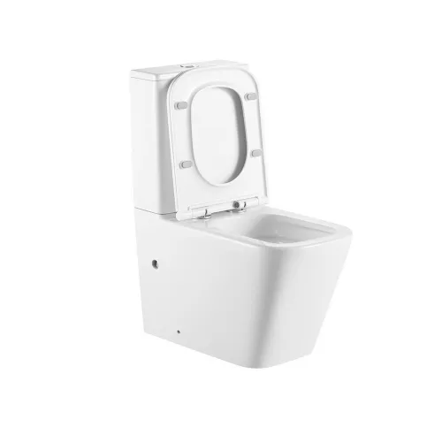 Унитаз ABBER Rechteck AC1210T компакт белый, безободковый, смыв торнадо, изображение 2