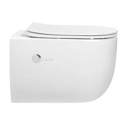 Унитаз-биде ABBER Bequem AC1104TNS подвесной белый, безободковый, смыв торнадо, изображение 2