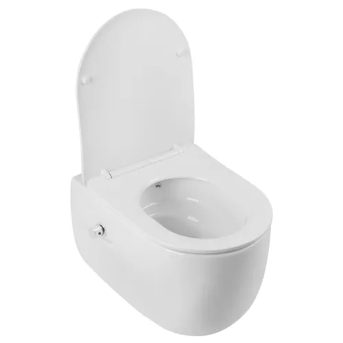 Унитаз-биде ABBER Bequem AC1104TNS подвесной белый, безободковый, смыв торнадо, изображение 3