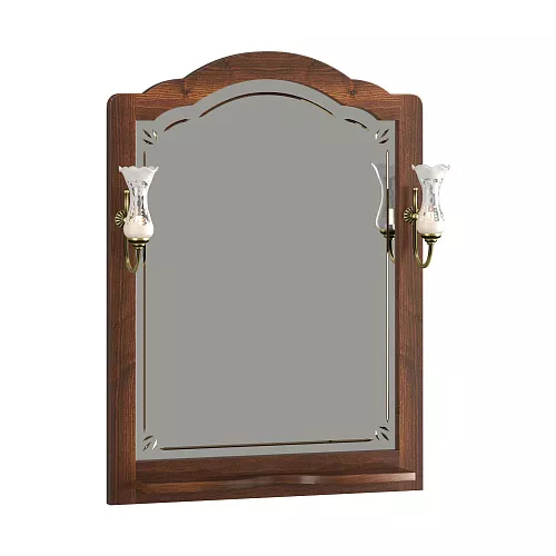 Зеркало OPADIRIS со светильниками Лоренцо- 60/80/100  Светлый орех, Выбрать цвет: Светлый орех, Выбрать размер: 80