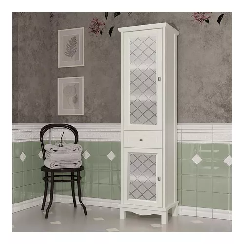 Пенал напольный OPADIRIS Омега  слон.кость, Выбрать цвет: Слоновая кость, Ориентация: Левая