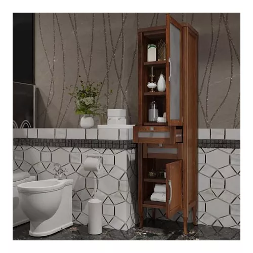 Пенал одностворчатый правый OPADIRIS  Мираж  светлый орех, Ориентация: Правая, Выбрать цвет: Светлый орех, изображение 2