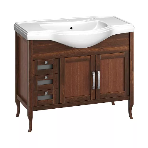 Тумбы с раковиной OPADIRIS Мираж  светлый орех/серебро, Выбрать цвет: Светлый орех, Выбрать размер: 100