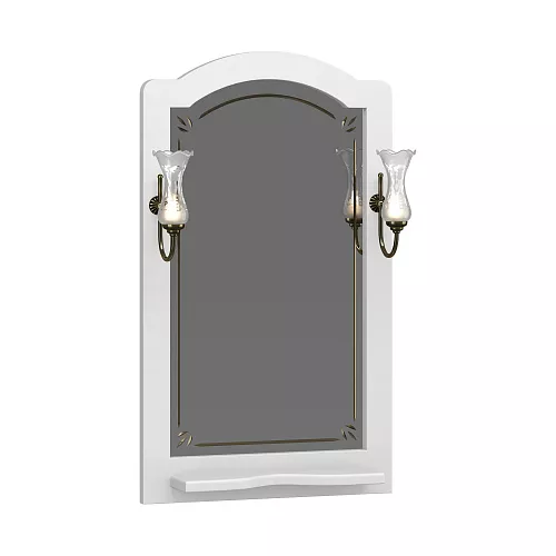 Зеркало OPADIRIS со светильниками  Лоренцо 60/80/100 Белый матовый, Выбрать цвет: Белый, Выбрать размер: 60