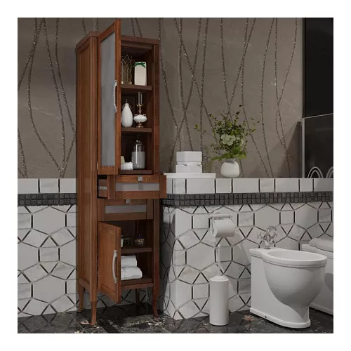 Пенал одностворчатый левый OPADIRIS  Мираж  светлый орех, Ориентация: Левая, Выбрать цвет: Светлый орех, изображение 2