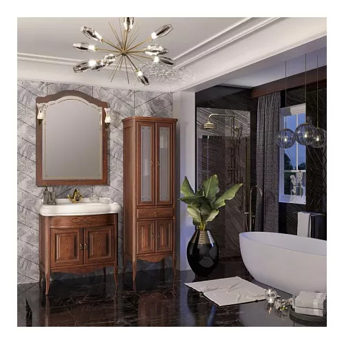 Пенал напольный двустворчатый OPADIRIS Лоренцо светлый орех, Выбрать цвет: Светлый орех, изображение 7