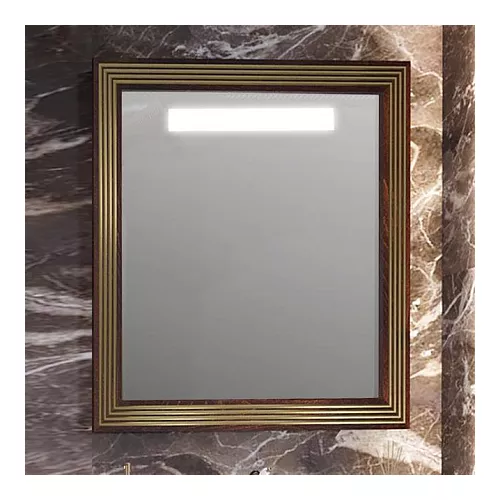 Зеркало с подсветкой  80см OPADIRIS бежевый глянцевый с золотой патиной, Выбрать цвет: Золото, изображение 2