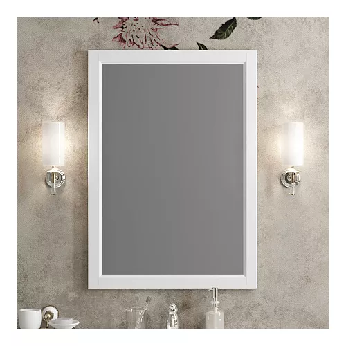 Зеркало OPADIRIS Омега белый матовый, Выбрать цвет: Белый матовый, Выбрать размер: 65, изображение 2