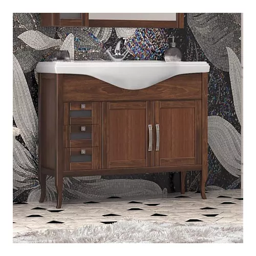 Тумбы с раковиной OPADIRIS Мираж  светлый орех/серебро, Выбрать цвет: Светлый орех, Выбрать размер: 100, изображение 2