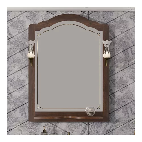 Зеркало OPADIRIS со светильниками Лоренцо- 60/80/100  Светлый орех, Выбрать цвет: Светлый орех, Выбрать размер: 80, изображение 3